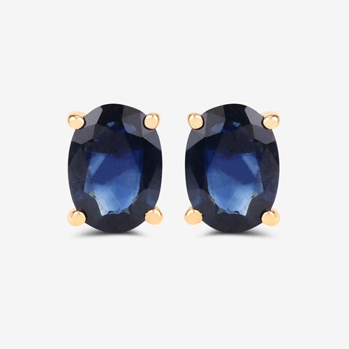 1.90 Carat Genuine Blue Sapphire 10K Yellow Gold Earrings