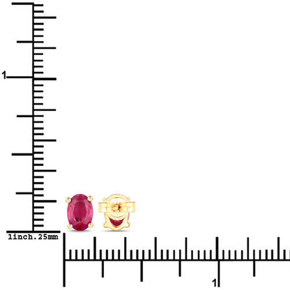 1.04 Carat Genuine Ruby 10K Yellow Gold Earrings