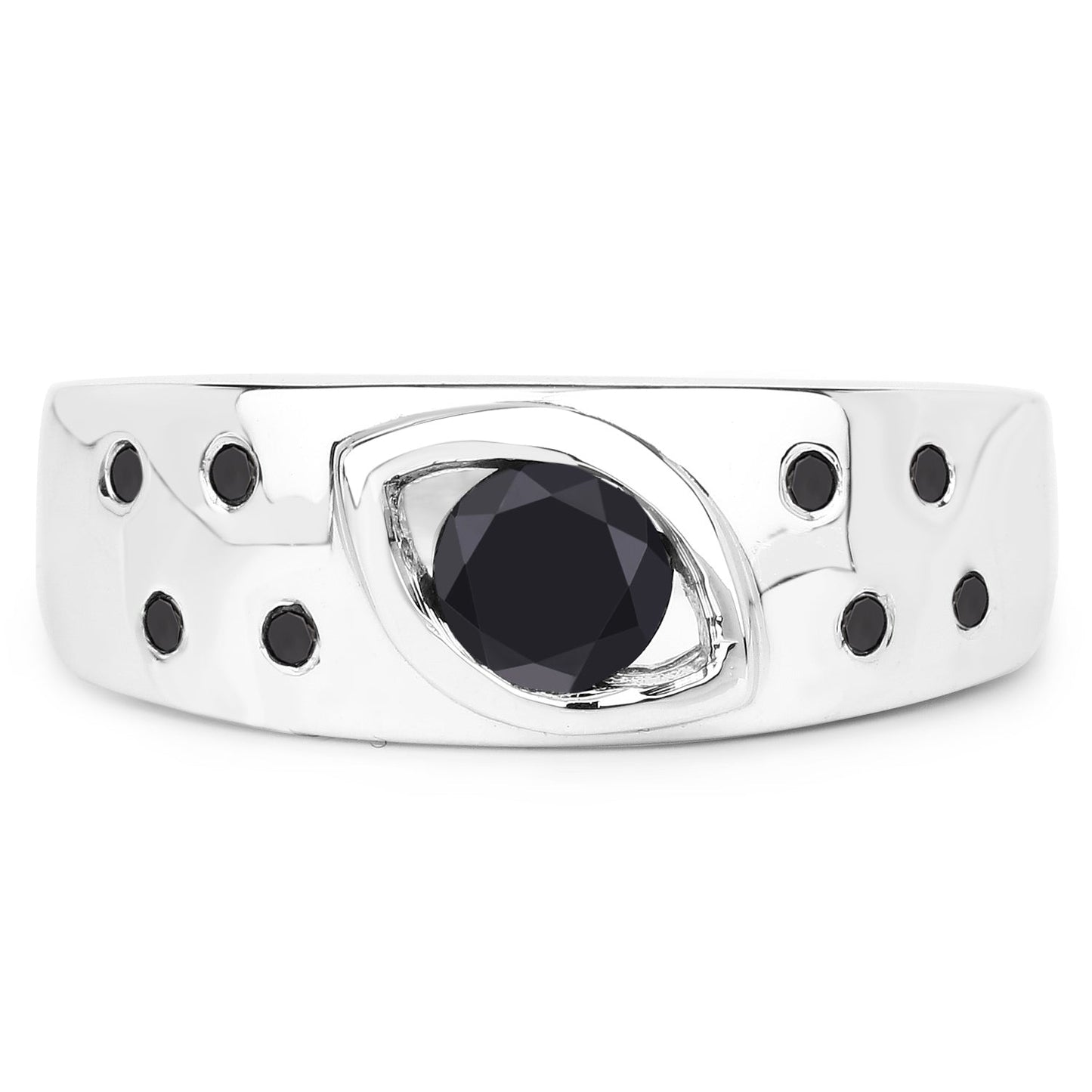 0.59 Carat Genuine Black Diamond .925 Sterling Silver Ring