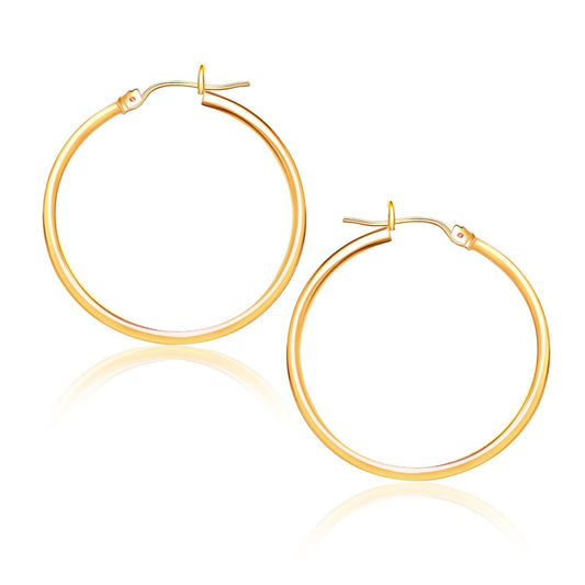 Boucles d'oreilles créoles polies en or jaune 14 carats (25 mm)