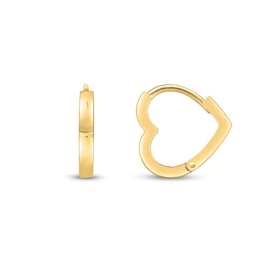 Créoles cœur en or jaune 14 carats