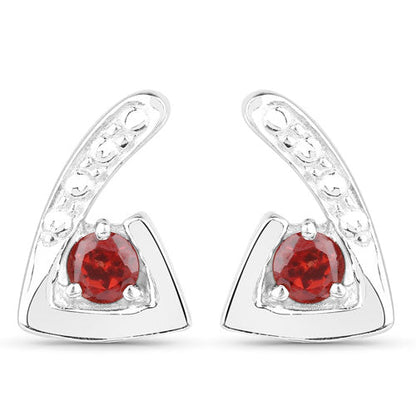 0.44 Carat Genuine Garnet .925 Sterling Silver Earrings