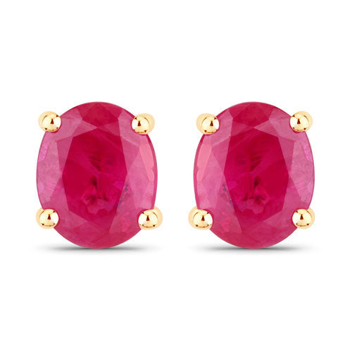 0.60 Carat Genuine Ruby 14K Yellow Gold Earrings