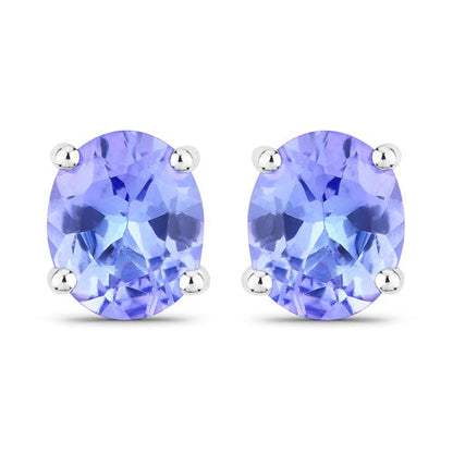 0.66 Carat Genuine Tanzanite .925 Sterling Silver Earrings