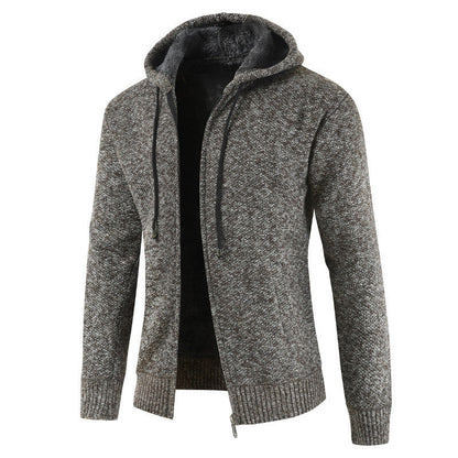 2026 Cross-Border Ebay Autumn And Winter New Men's Thickened Fleece Cardigan Sweater Men's Hooded Cardigan Jacket