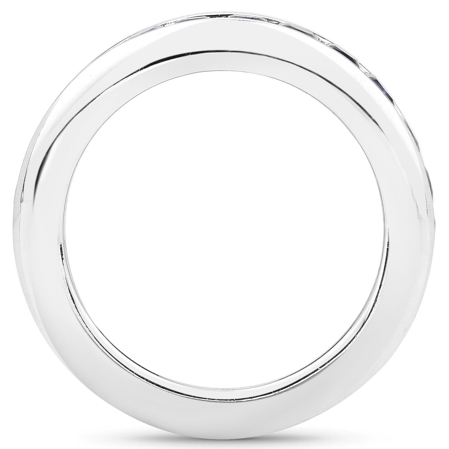 3.12 Carat Genuine Blue Sapphire .925 Sterling Silver Ring