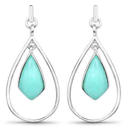 8.80 Carat Genuine Crysopharse .925 Sterling Silver Earrings
