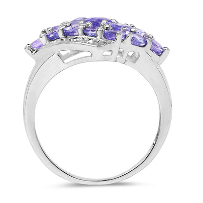 1.85 Carat Genuine Tanzanite .925 Sterling Silver Ring