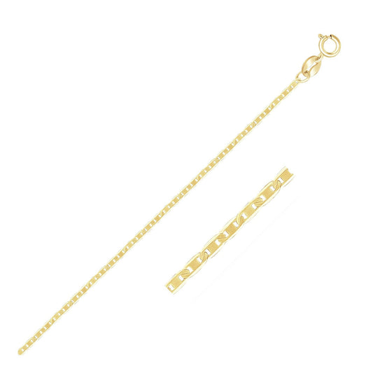 Chaîne en or jaune 10 carats maille marine 1,2 mm