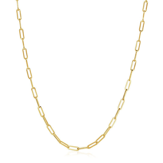 Chaîne trombone large en or jaune 14 carats (3,3 mm)