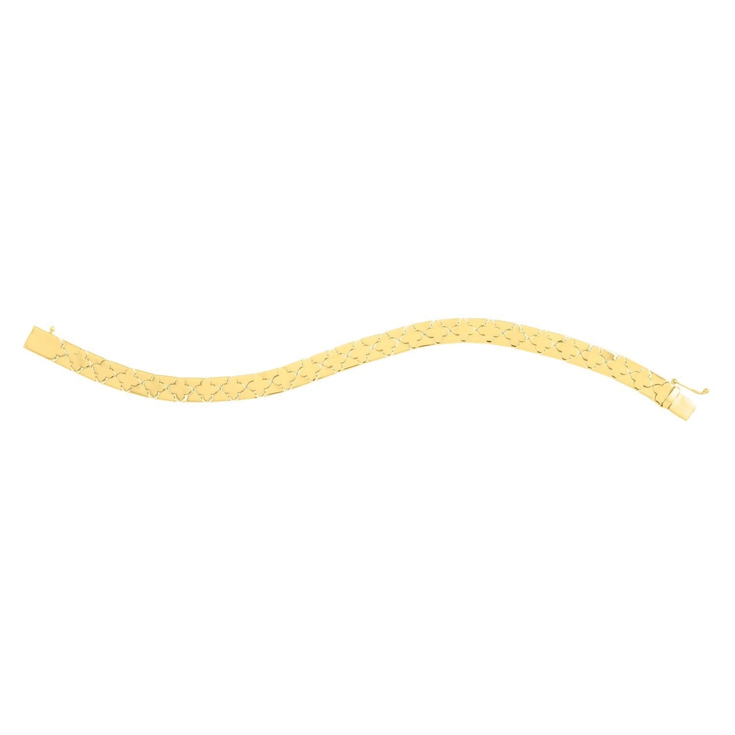 14k Yellow Gold 7 inch Clover Bracelet (6.50 mm)
