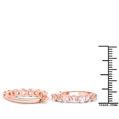 18K Rose Gold Plated 1.68 Carat Genuine Morganite .925 Sterling Silver Earrings