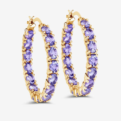 5.10 Carat Genuine Tanzanite .925 Sterling Silver Earrings