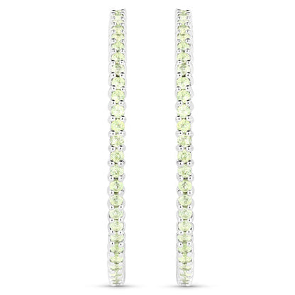 3.50 Carat Genuine Peridot .925 Sterling Silver Earrings