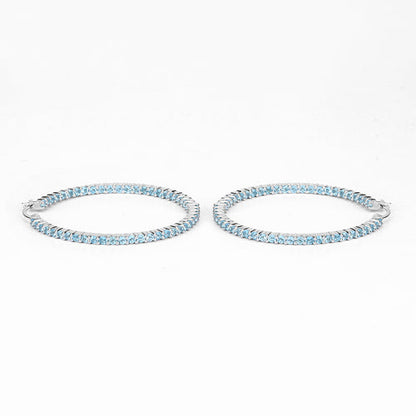 3.60 Carat Genuine Swiss Blue Topaz .925 Sterling Silver Earrings
