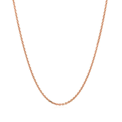 14k Rose Gold Diamond Cut Cable Link Chain 1.3mm