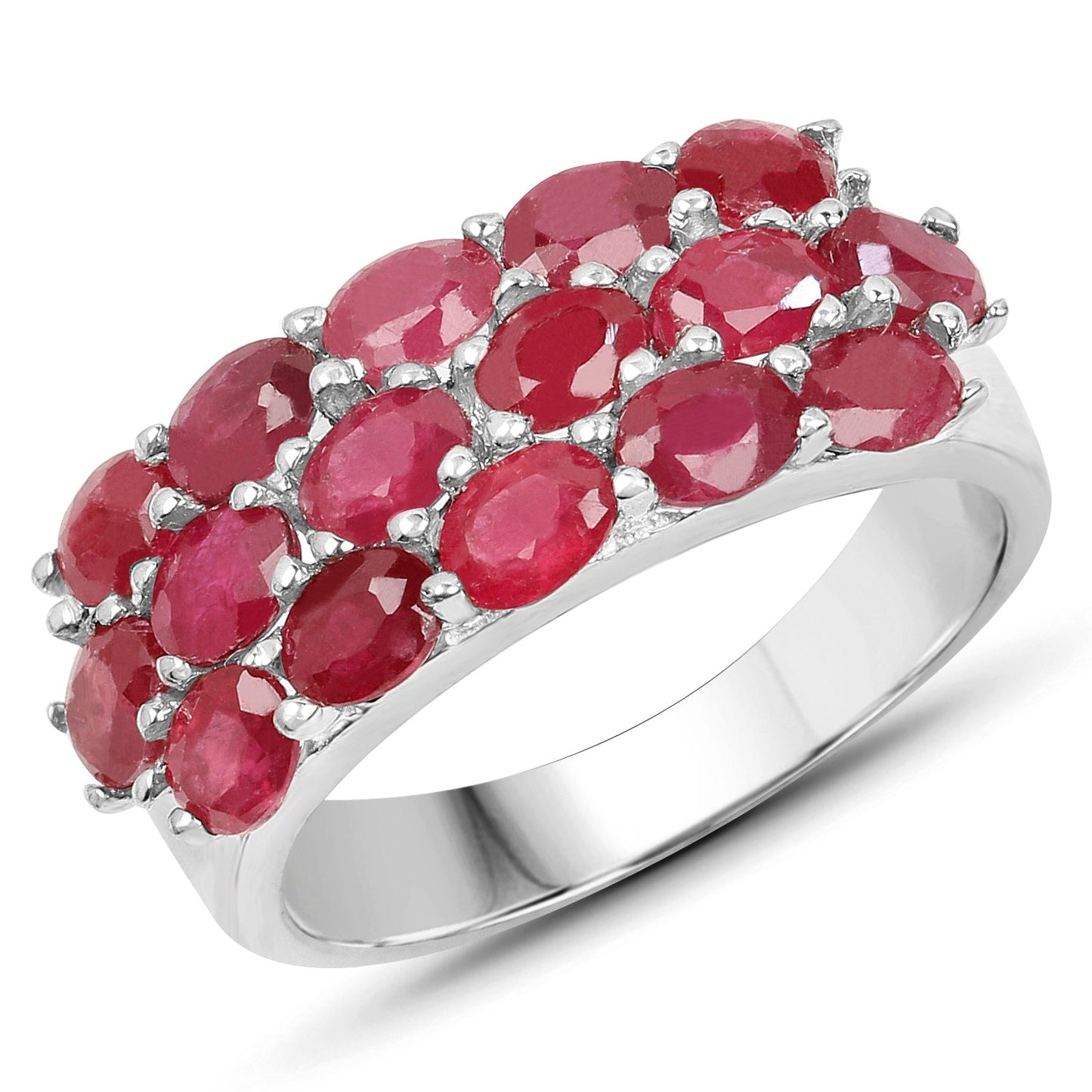 3.52 Carat Genuine Ruby .925 Sterling Silver Ring