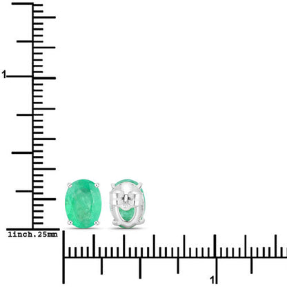 2.40 Carat Genuine Zambian Emerald 10K White Gold Earrings