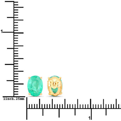 2.40 Carat Genuine Zambian Emerald 10K Yellow Gold Earrings