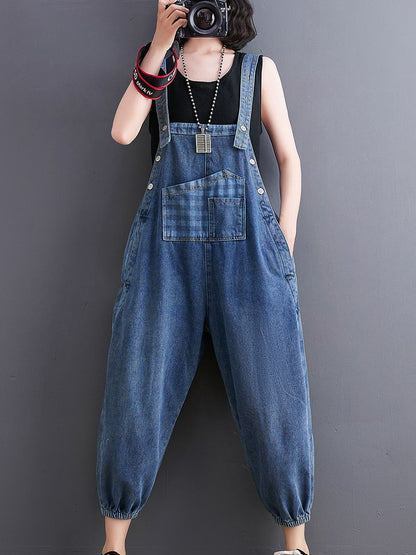Elegant Women's Summer Loose Wide Leg Denim Pants