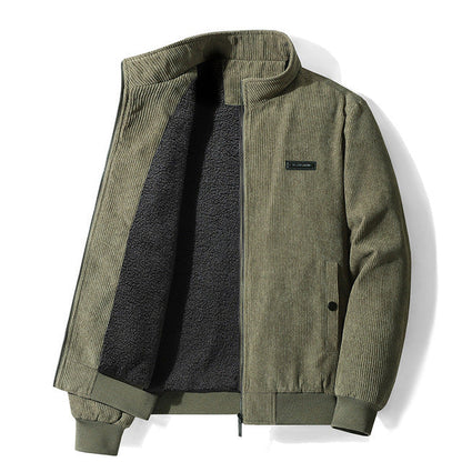 Men's Thickened Corduroy Winter Coat - Large Size