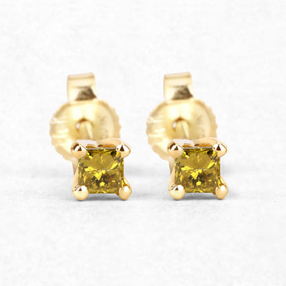 0.25 Carat Genuine Yellow Diamond 14K Yellow Gold Earrings (SI1-SI2)