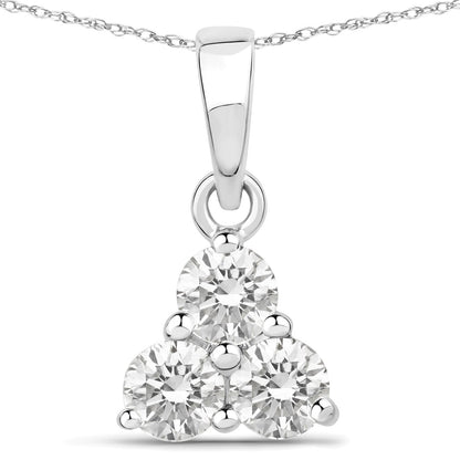 0.51 Carat Genuine Lab Grown Diamond 14K White Gold Pendant