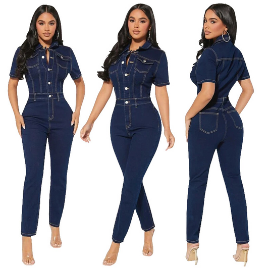 Mono vaquero ajustado para mujer