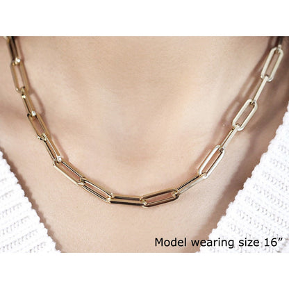 14K Yellow Gold Wide Paperclip Chain (6.1mm)