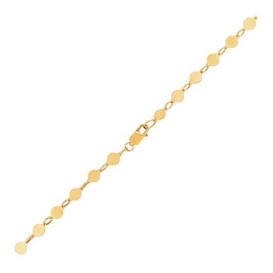 Bracelet en or jaune 14 carats avec cercles polis