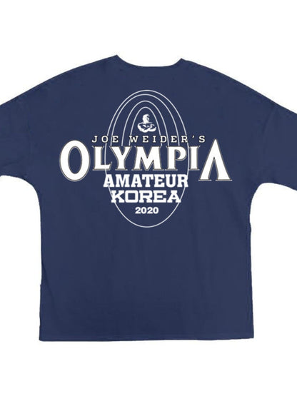Men's Plus Size Letter Round Neck Short Sleeve T-Shirt