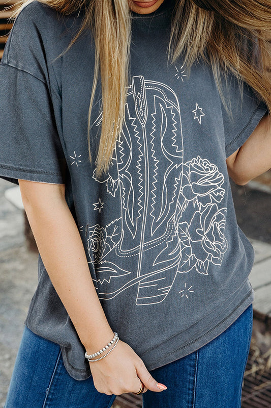 Western Cowboy Boots Graphic T-Shirt