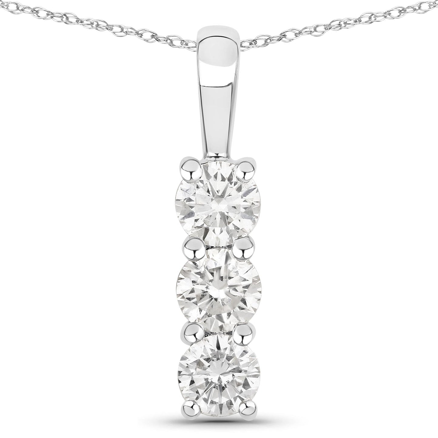 0.75 Carat Genuine Lab Grown Diamond 14K White Gold Pendant