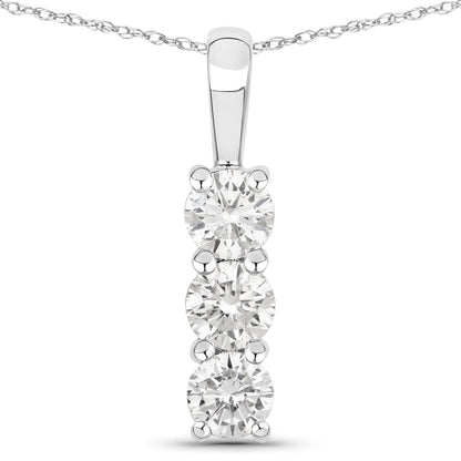 0.75 Carat Genuine Lab Grown Diamond 14K White Gold Pendant
