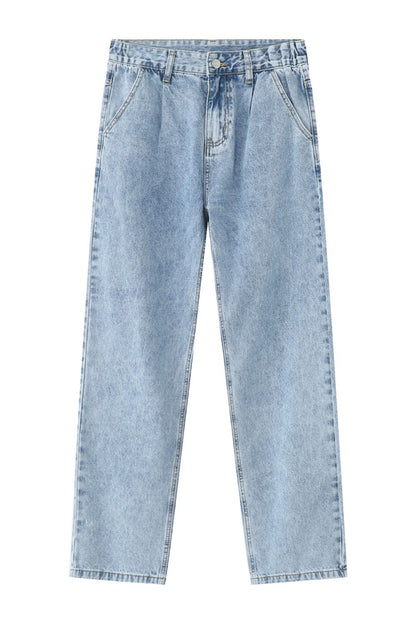 Mid Rise Baggy Jeans with Pockets