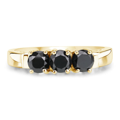 0.99 Carat Genuine Black Diamond .925 Sterling Silver Ring