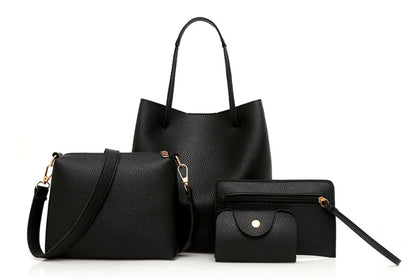 Fashionable Solid Color Mother-Daughter Bag Set (4 Pieces)