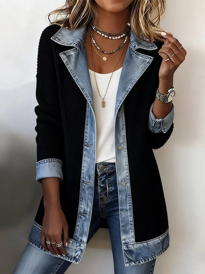 2026 Autumn European And American Foreign Trade New Women's Fashion Elegant Slim-Fit Long-Sleeve Patchwork Jacket For Women
