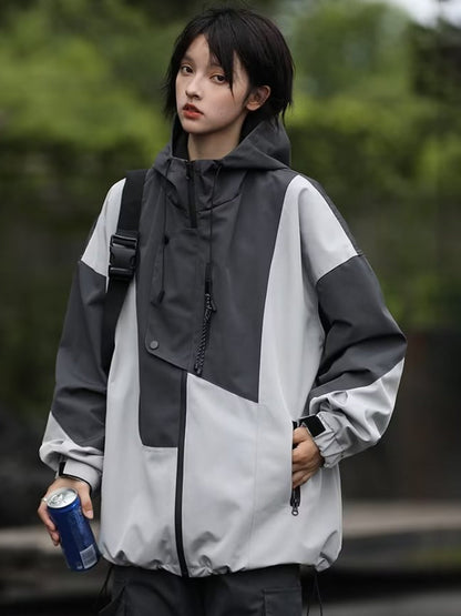 Harajuku Women's Overcoats - Chic Contrast Jackets