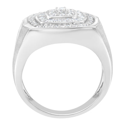 14K White Gold Men's 1 CTTW Diamond Band Ring