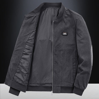 Men's Retro Corduroy Baseball Jacket for Spring & Autumn