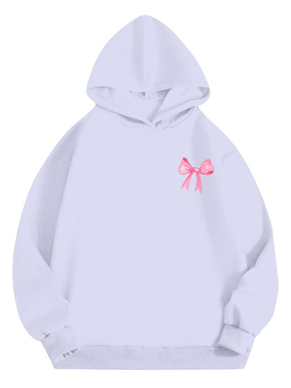 Bow Print Long Sleeve Hoodie