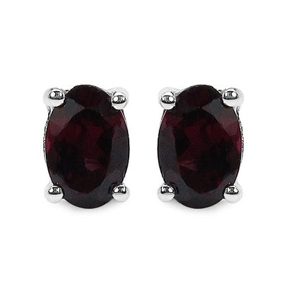 1.00 Carat Genuine Rhodolite .925 Sterling Silver Earrings