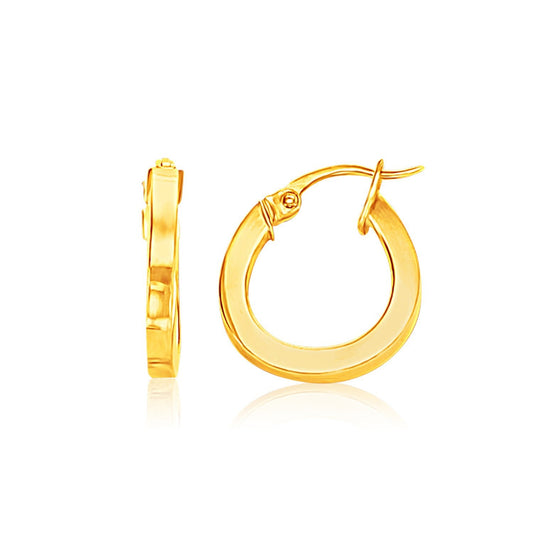 Créoles plates en or jaune 14 carats - petites