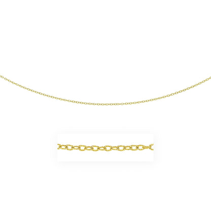 2.5mm 14k Yellow Gold Pendant Chain with Textured Links
