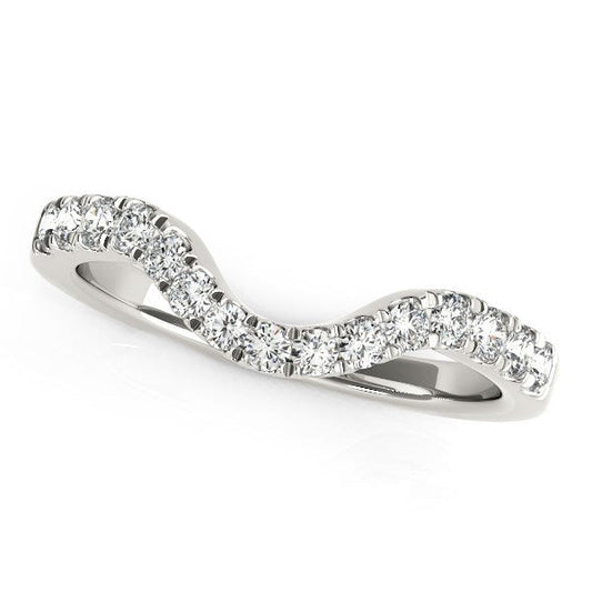 Alliance incurvée en or blanc 14 carats avec diamants (0,33 carat total)