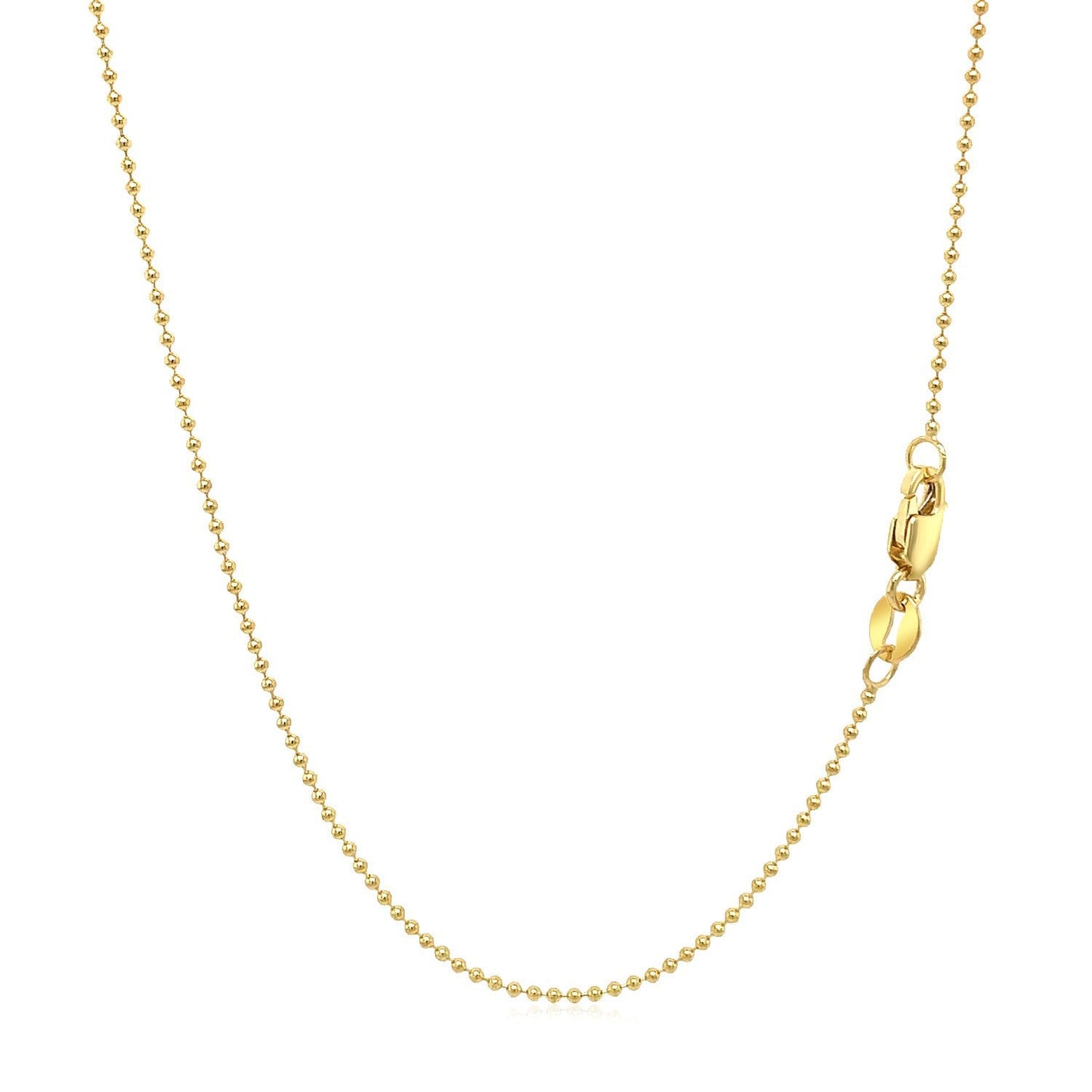 14k Yellow Gold Bead Chain 1.0mm