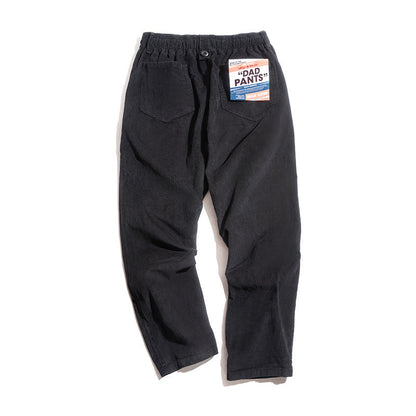 Men's Casual Khaki Corduroy Pants for Autumn/Winter