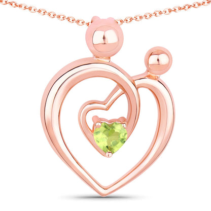 0.25 Carat Genuine Peridot .925 Sterling Silver Pendant