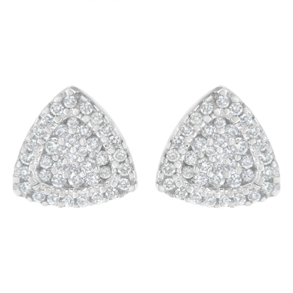 14K White Gold 1/2 cttw Trillion Shaped Diamond Stud Earrings (H-I Clarity, SI2-I1 Color)